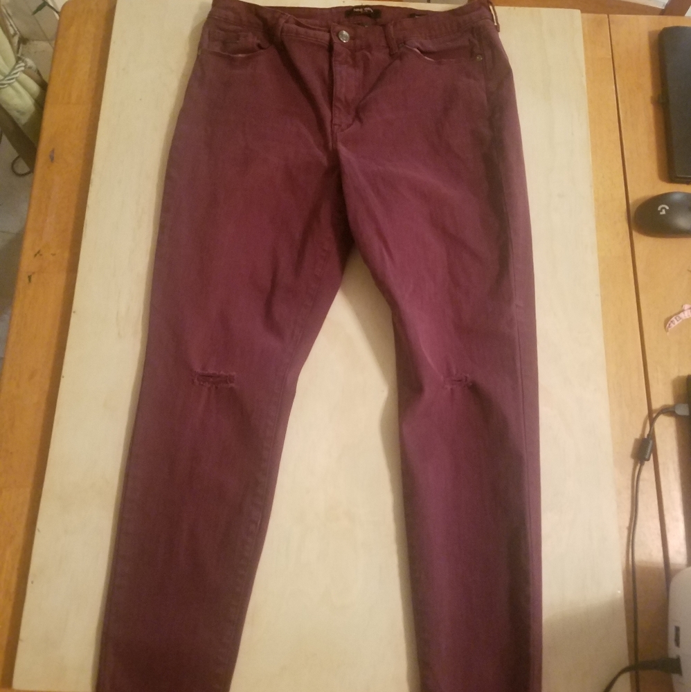 Nine West Maroon Skinny Jeans